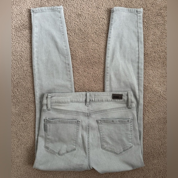 PAIGE Womens Light Gray Skinny Jeans Size 27 Mid Rise Cotton Blend Premium Denim - Picture 3 of 7